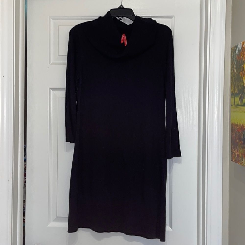 ✨Ruby Ribbon Black Long Sleeved Cowl Neck Sweater Dress